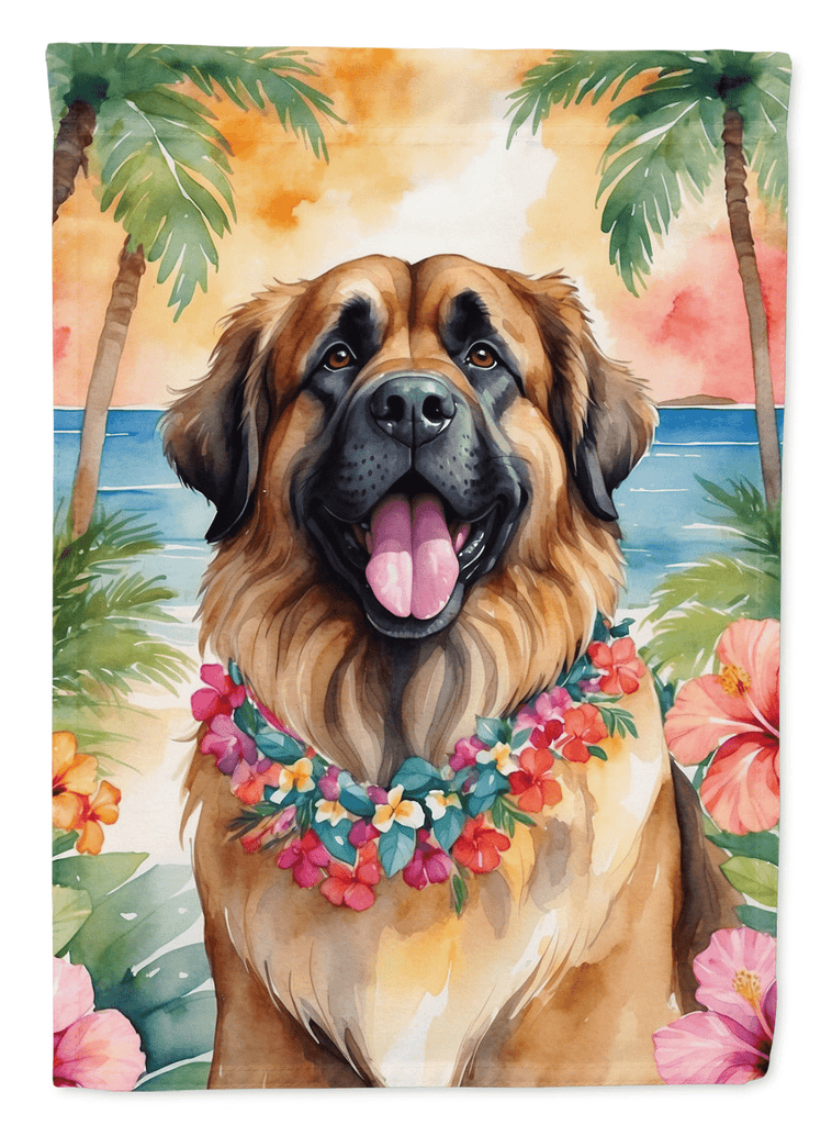 Glamorous Pups : Leonberger Luau Garden Flag
