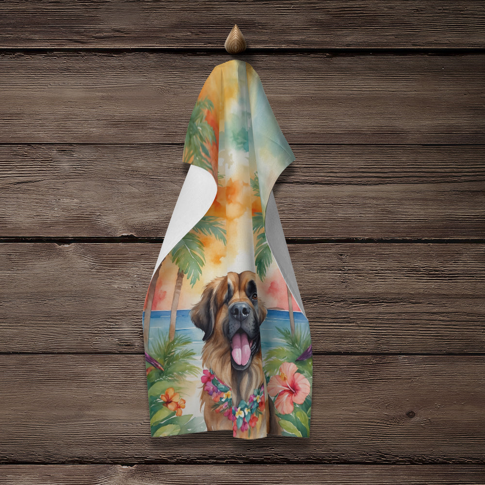 Glamorous Pups : Leonberger Luau Kitchen Towel