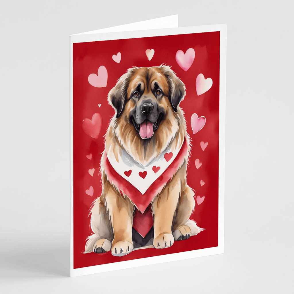 Glamorous Pups : Leonberger My Valentine Greeting Cards Pack of 8