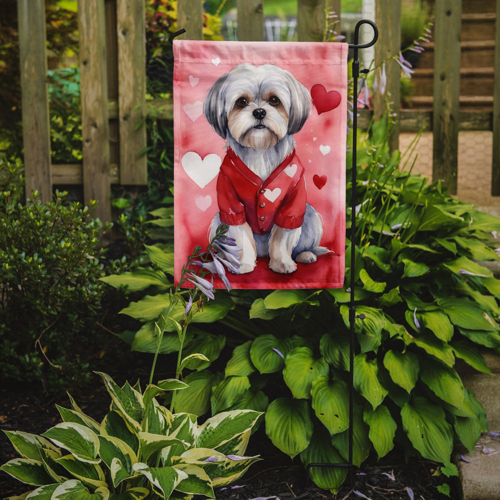 Glamorous Pups : Lhasa Apso My Valentine Garden Flag