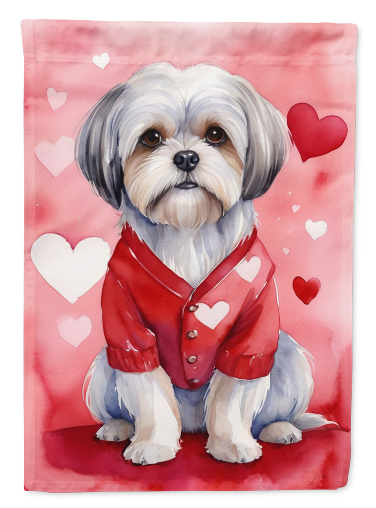 Glamorous Pups : Lhasa Apso My Valentine Garden Flag
