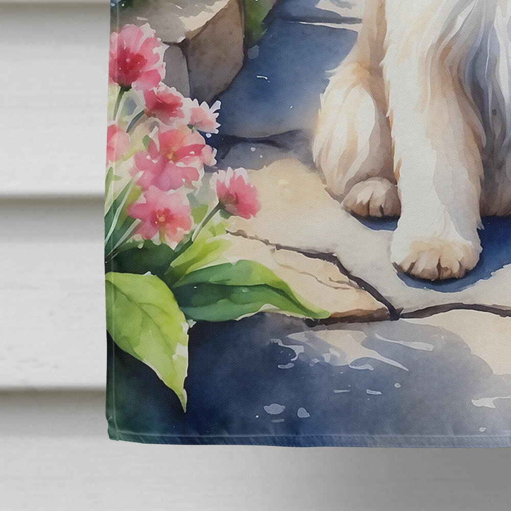 Glamorous Pups : Lhasa Apso Spring Path House Flag