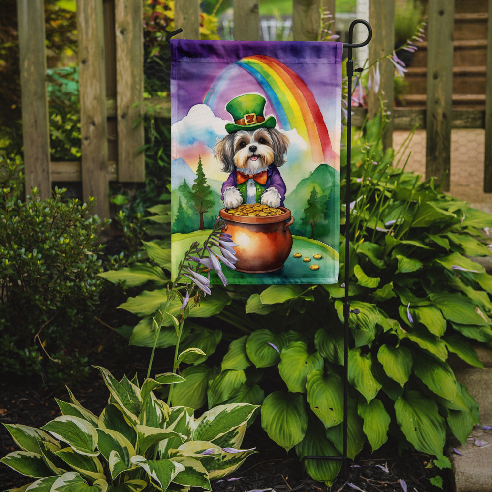 Glamorous Pups : Lhasa Apso St Patrick's Day Garden Flag
