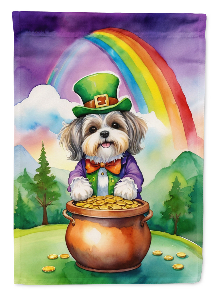 Glamorous Pups : Lhasa Apso St Patrick's Day Garden Flag