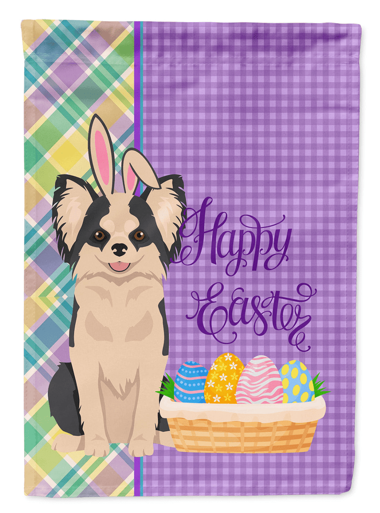 Glamorous Pups : Longhaired Black and White #2 Chihuahua Easter Garden Flag