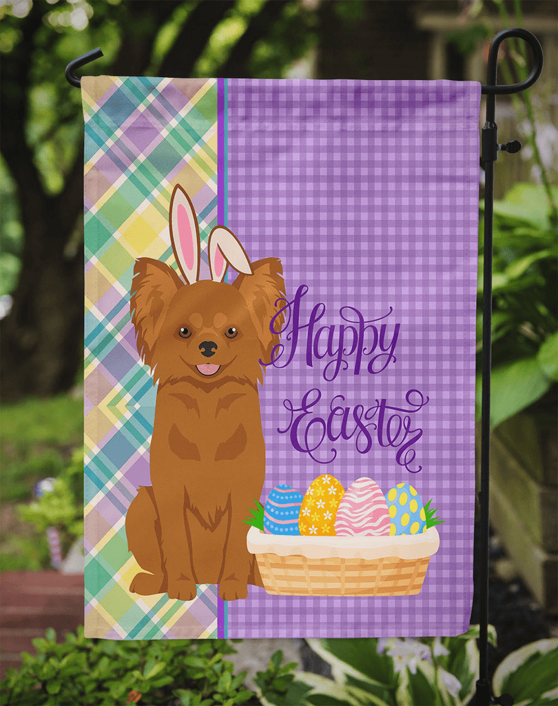 Glamorous Pups : Longhaired Red Chihuahua Easter Garden Flag