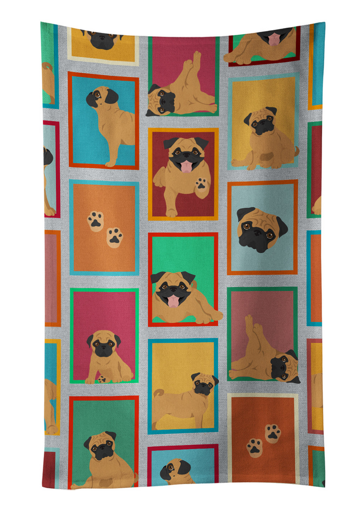 Glamorous Pups : Lots of Apricot Pug Kitchen Towel