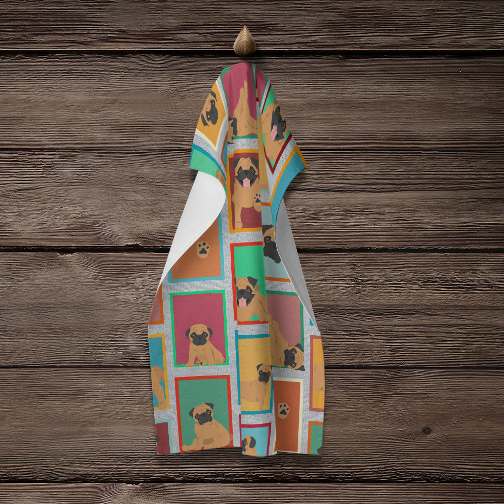Glamorous Pups : Lots of Apricot Pug Kitchen Towel