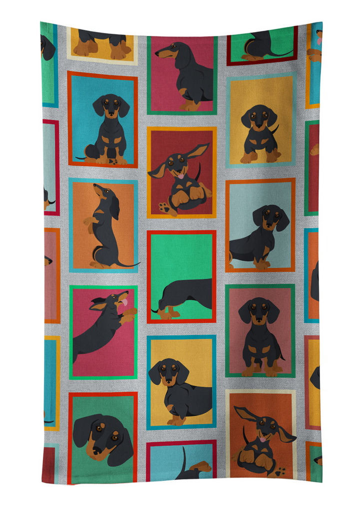 Glamorous Pups : Lots of Black and Tan Dachshund Kitchen Towel
