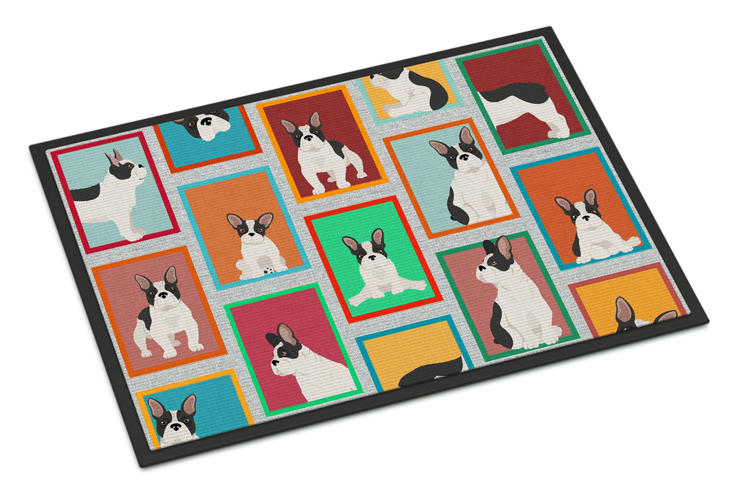Glamorous Pups : Lots of Black and White French Bulldog Doormat