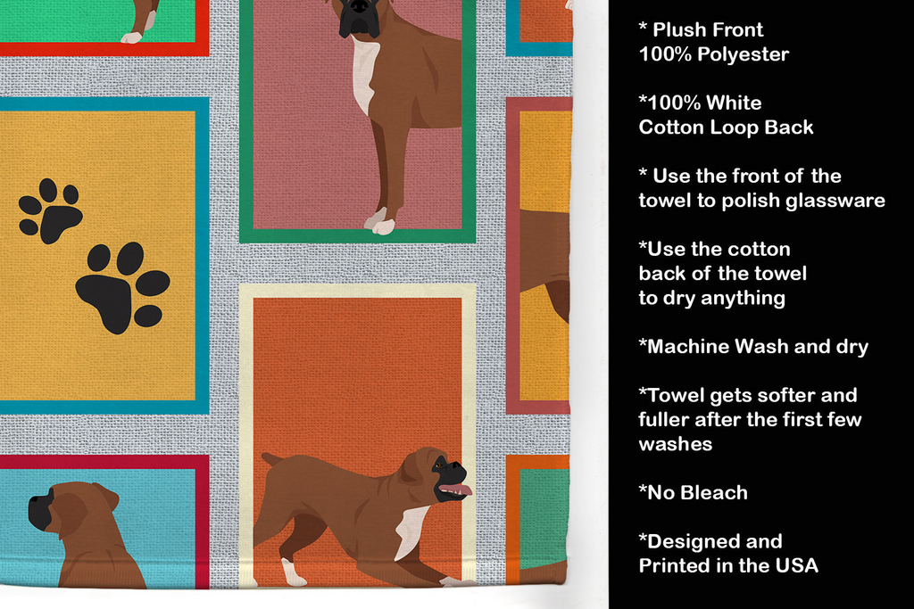Glamorous Pups : Lots of Black Face Boxer Kitchen Towel