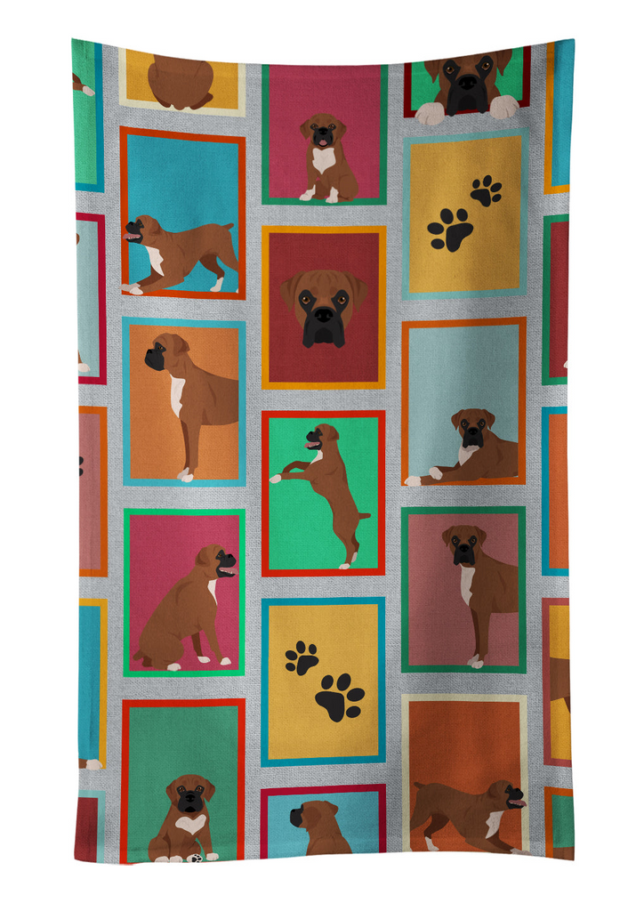 Glamorous Pups : Lots of Black Face Boxer Kitchen Towel