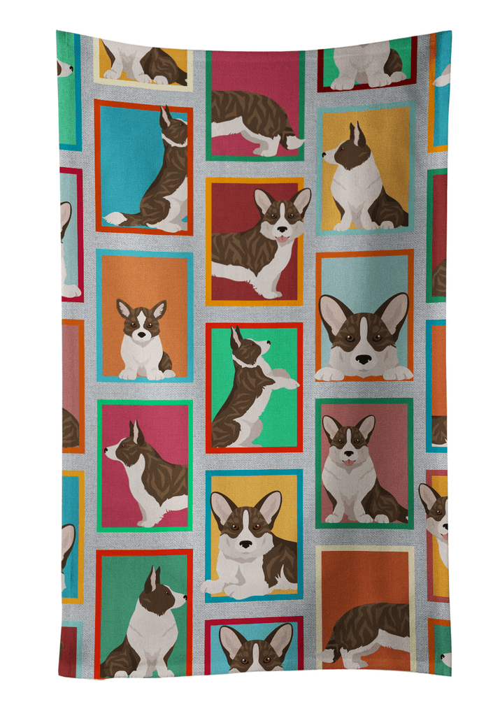 Glamorous Pups : Lots of Brindle Cardigan Corgi Kitchen Towel