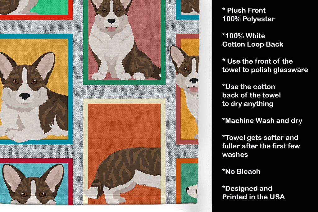 Glamorous Pups : Lots of Brindle Cardigan Corgi Kitchen Towel