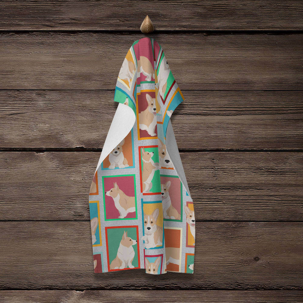 Glamorous Pups : Lots of Fawn Cardigan Corgi Kitchen Towel