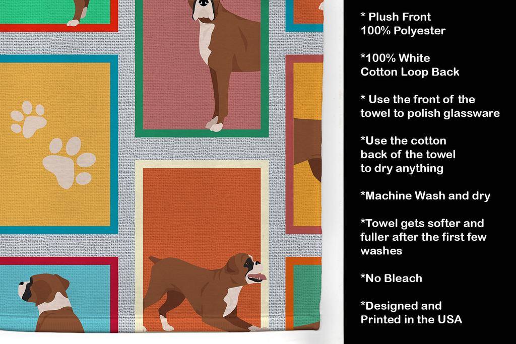 Glamorous Pups : Lots of Flashy Fawn Boxer Kitchen Towel