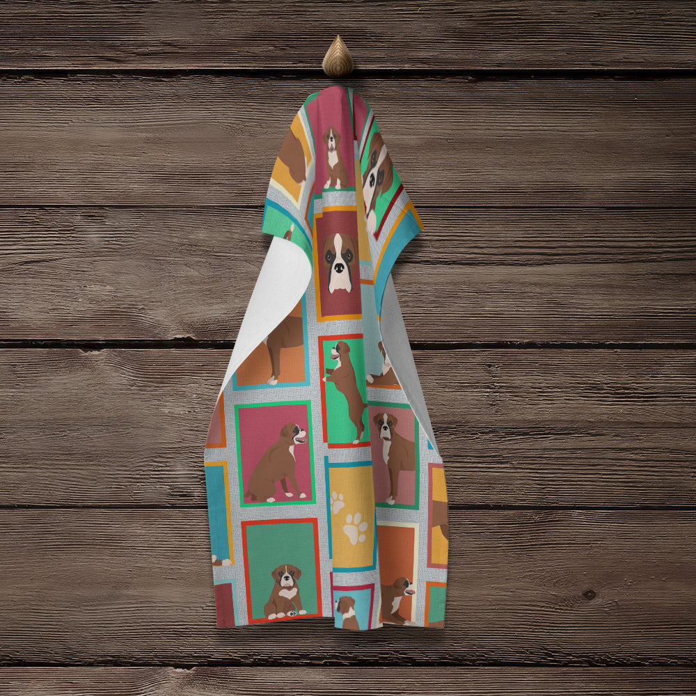 Glamorous Pups : Lots of Flashy Fawn Boxer Kitchen Towel