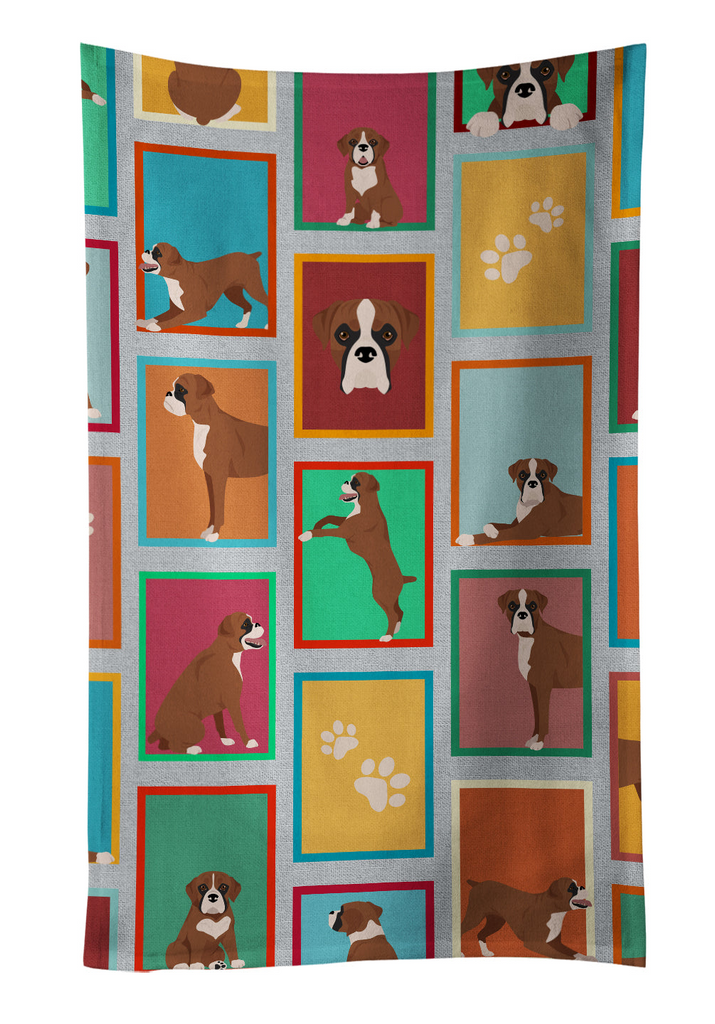 Glamorous Pups : Lots of Flashy Fawn Boxer Kitchen Towel