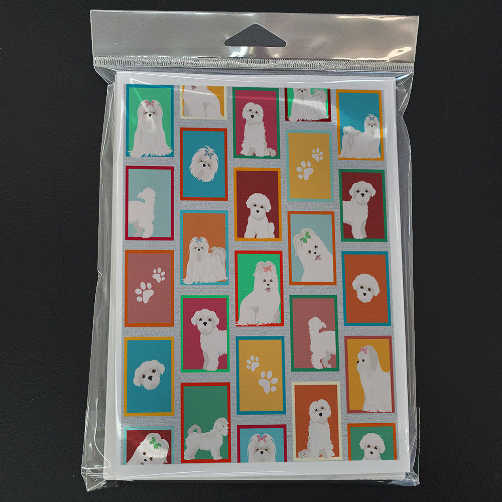 Glamorous Pups : Lots of Maltese Greeting Cards Pack of 8