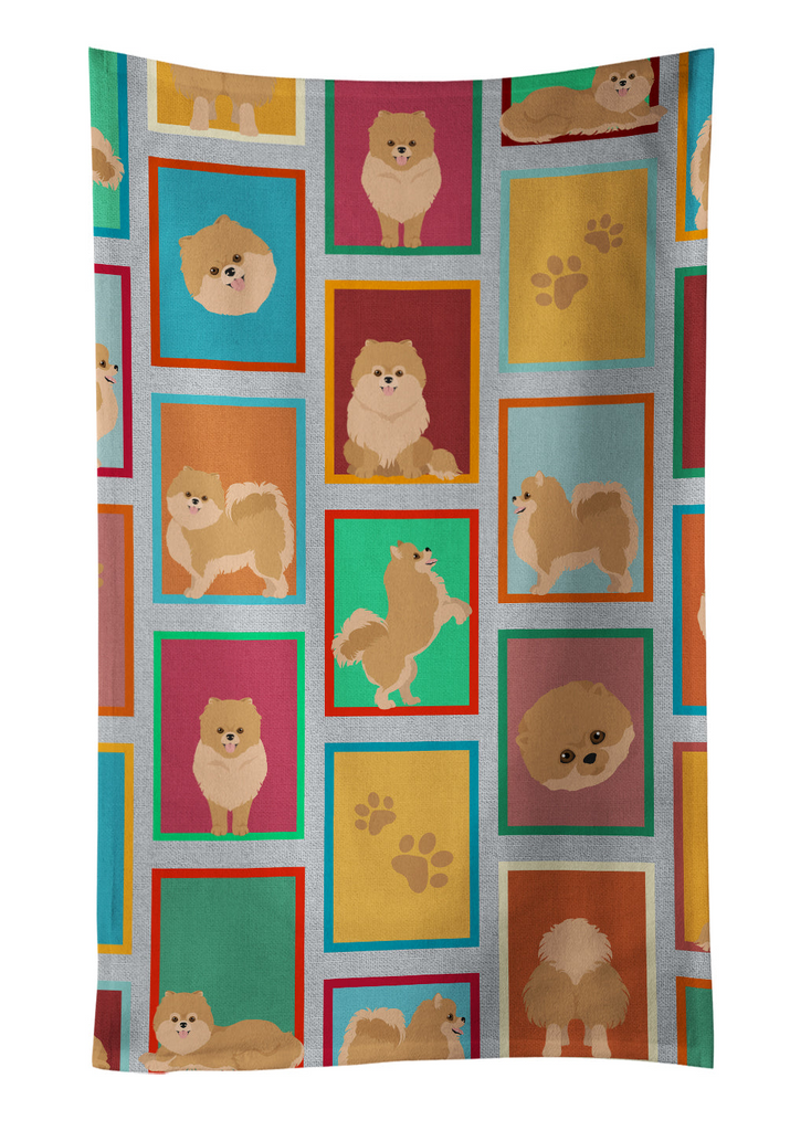 Glamorous Pups : Lots of Orange Pomeranian Kitchen Towel
