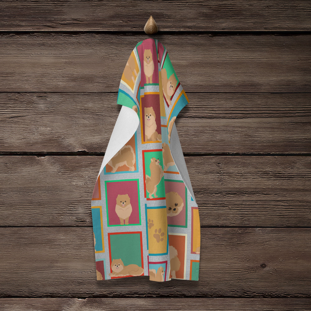 Glamorous Pups : Lots of Orange Pomeranian Kitchen Towel