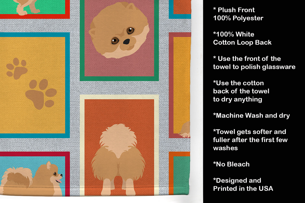 Glamorous Pups : Lots of Orange Pomeranian Kitchen Towel