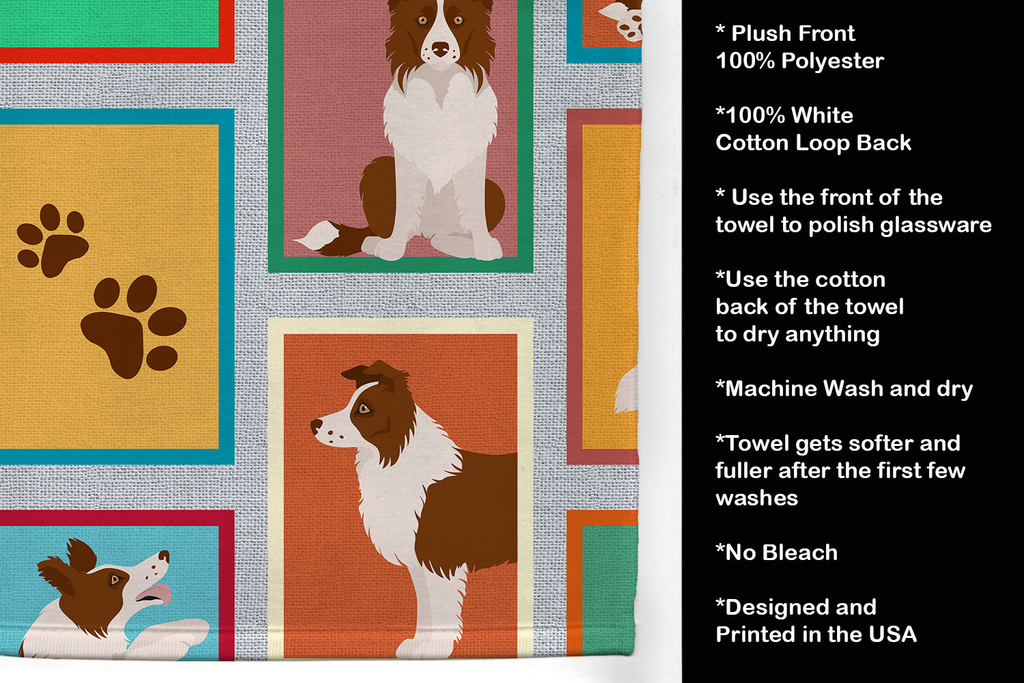 Glamorous Pups : Lots of Red Border Collie Kitchen Towel