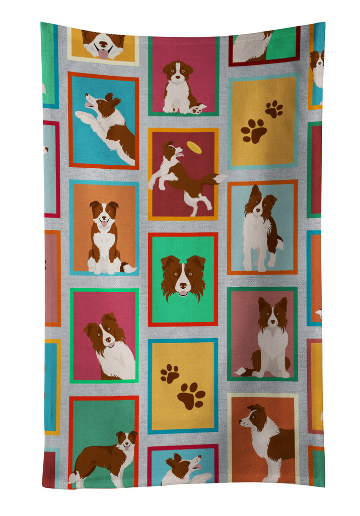 Glamorous Pups : Lots of Red Border Collie Kitchen Towel