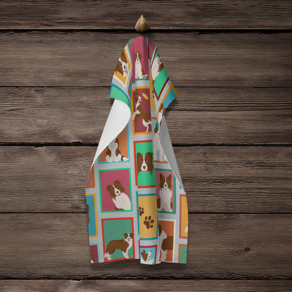 Glamorous Pups : Lots of Red Border Collie Kitchen Towel