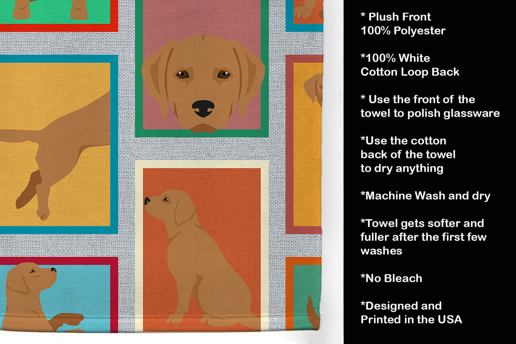Glamorous Pups : Lots of Red Fox Labrador Retriever Kitchen Towel