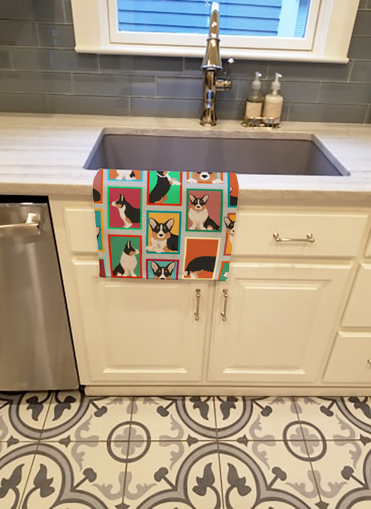 Glamorous Pups : Lots of Tricolor Cardigan Corgi Kitchen Towel