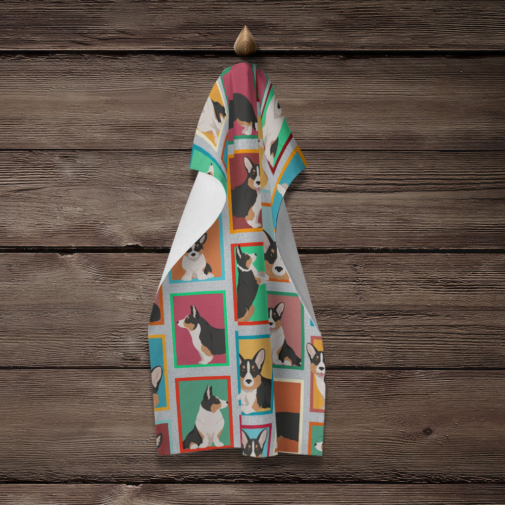 Glamorous Pups : Lots of Tricolor Cardigan Corgi Kitchen Towel