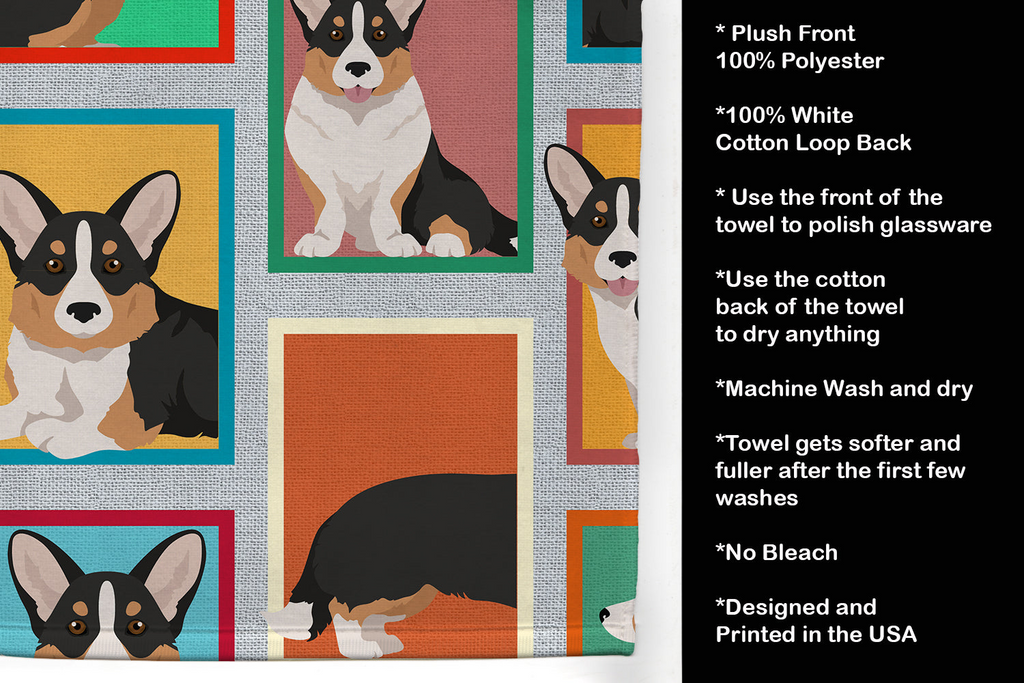 Glamorous Pups : Lots of Tricolor Cardigan Corgi Kitchen Towel