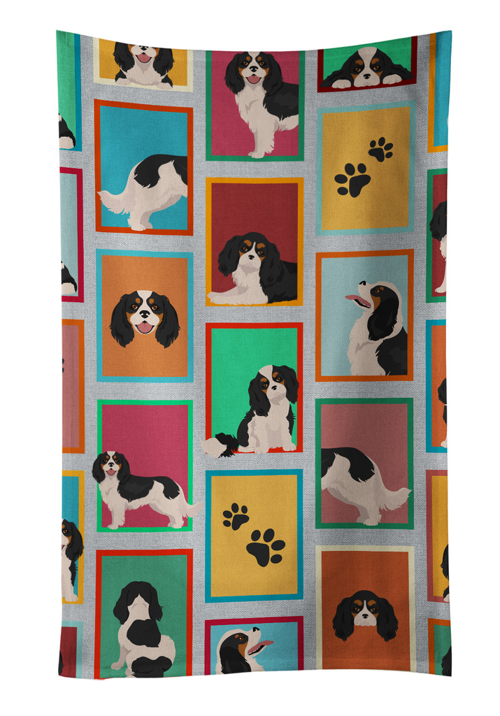 Glamorous Pups : Lots of Tricolor Cavalier Spaniel Kitchen Towel