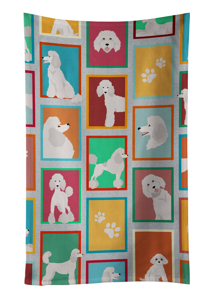 Glamorous Pups : Lots of White Standard Poodle Kitchen Towel