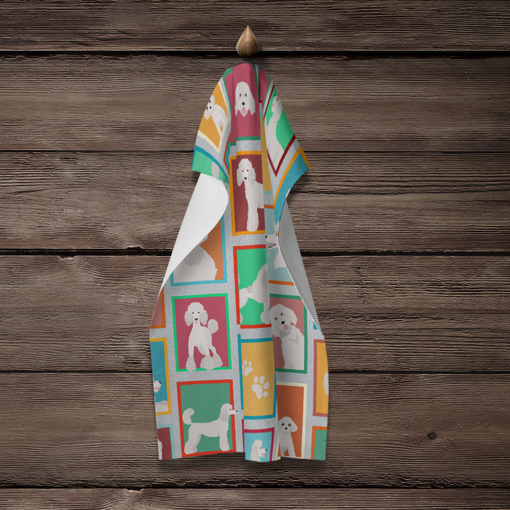 Glamorous Pups : Lots of White Standard Poodle Kitchen Towel