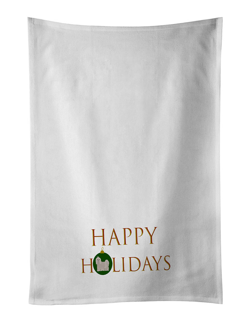 Glamorous Pups : Maltese Happy Holidays Kitchen Towel Set of 2
