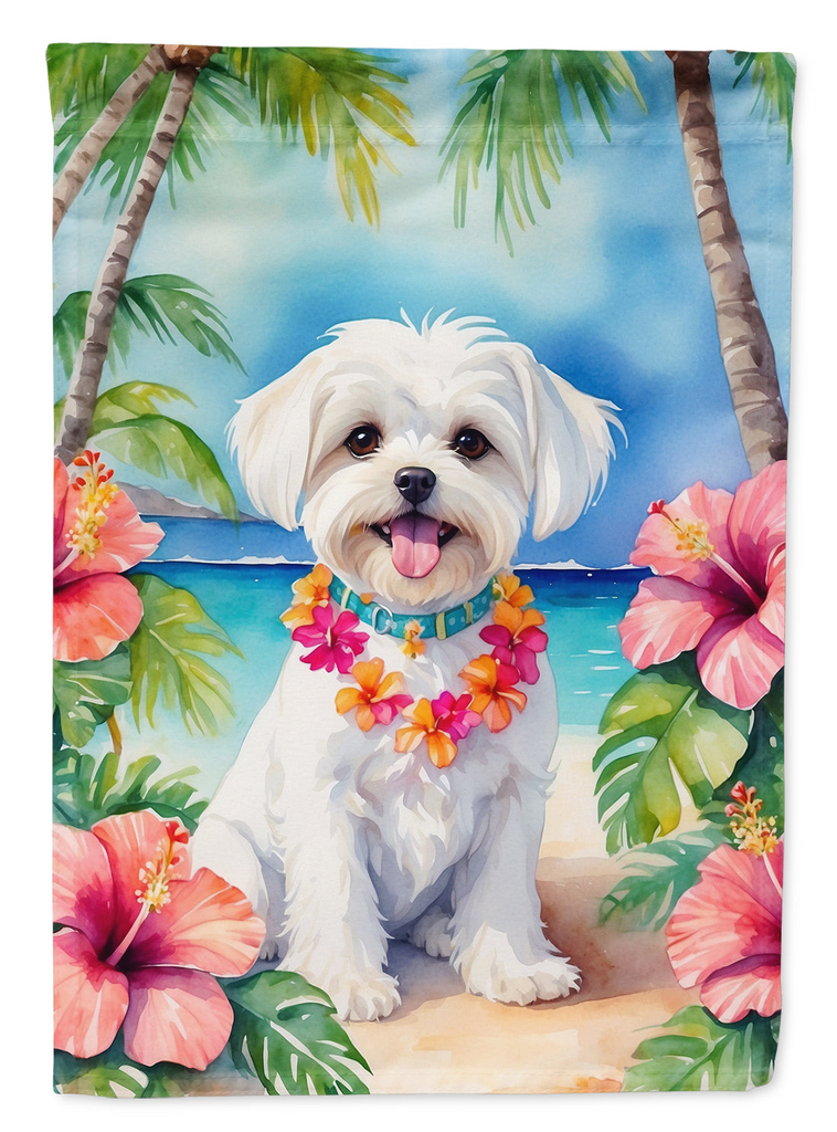 Glamorous Pups : Maltese Luau Garden Flag