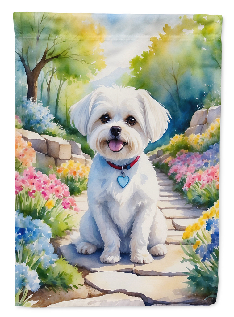 Glamorous Pups : Maltese Spring Path Garden Flag