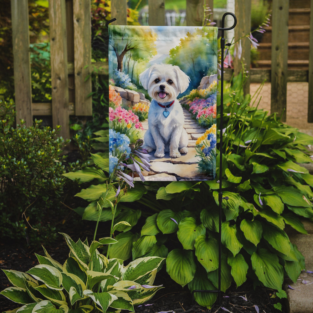 Glamorous Pups : Maltese Spring Path Garden Flag