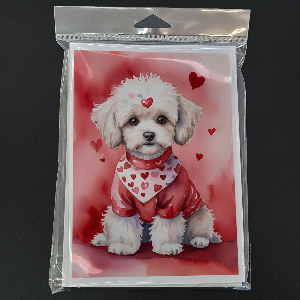 Glamorous Pups : Maltipoo My Valentine Greeting Cards Pack of 8