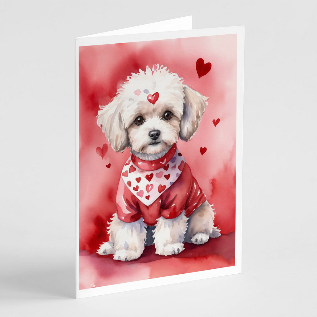 Glamorous Pups : Maltipoo My Valentine Greeting Cards Pack of 8