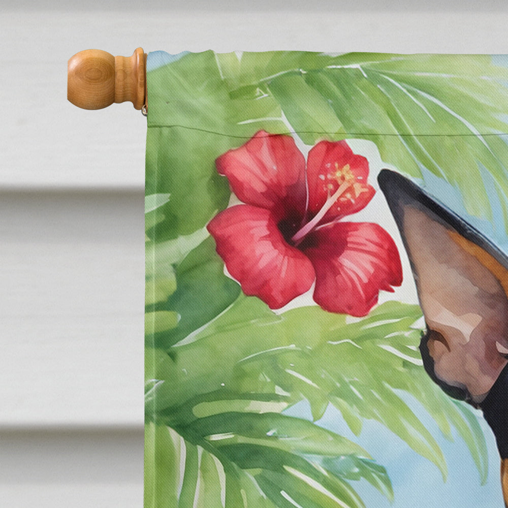 Glamorous Pups : Manchester Terrier Luau House Flag