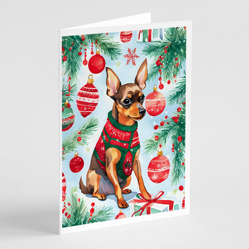 Glamorous Pups : Miniature Pinscher Christmas Greeting Cards Pack of 8
