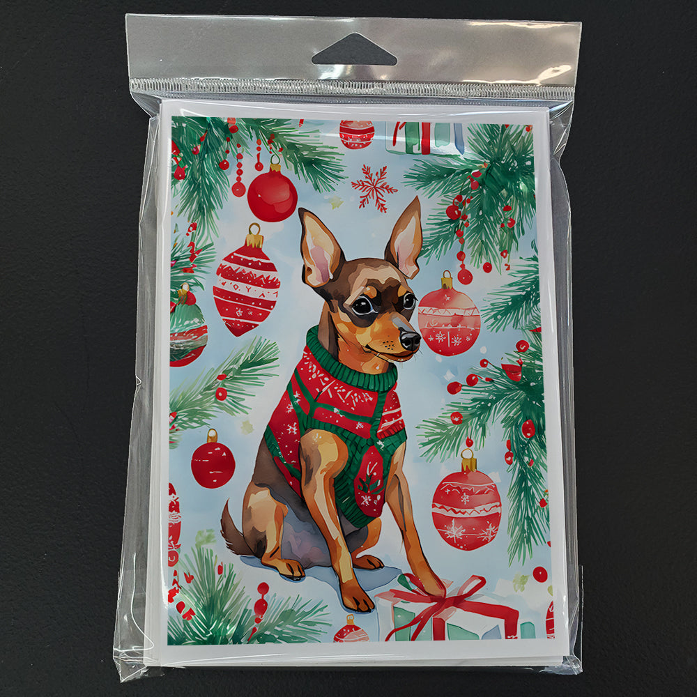 Glamorous Pups : Miniature Pinscher Christmas Greeting Cards Pack of 8
