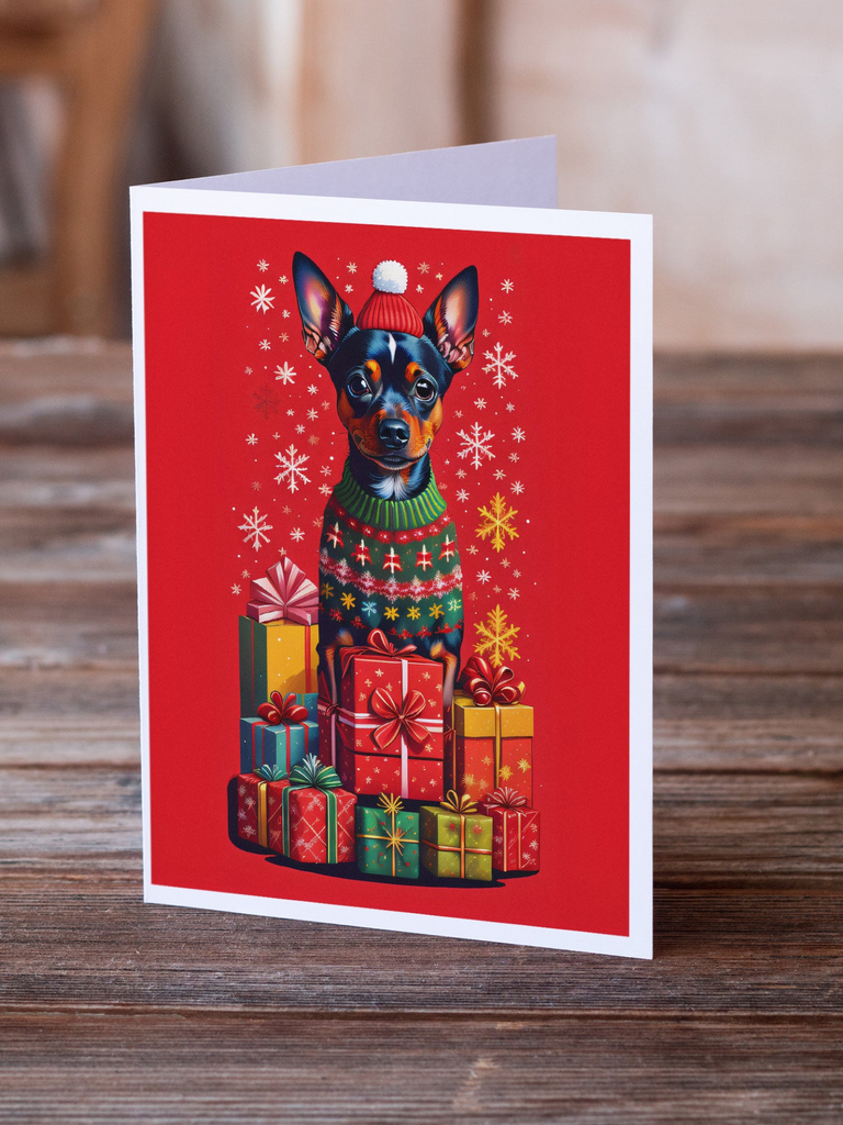 Glamorous Pups : Miniature Pinscher Holiday Christmas Greeting Cards Pack of 8