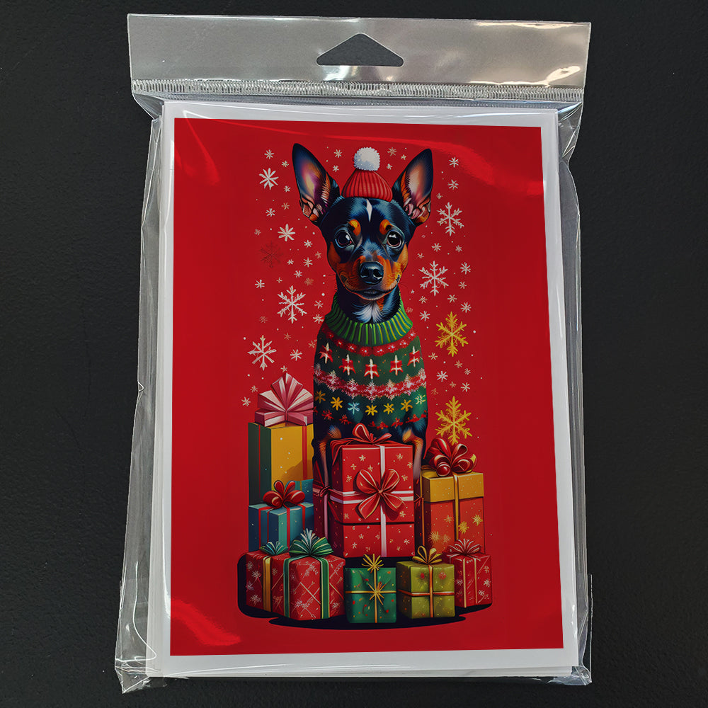 Glamorous Pups : Miniature Pinscher Holiday Christmas Greeting Cards Pack of 8