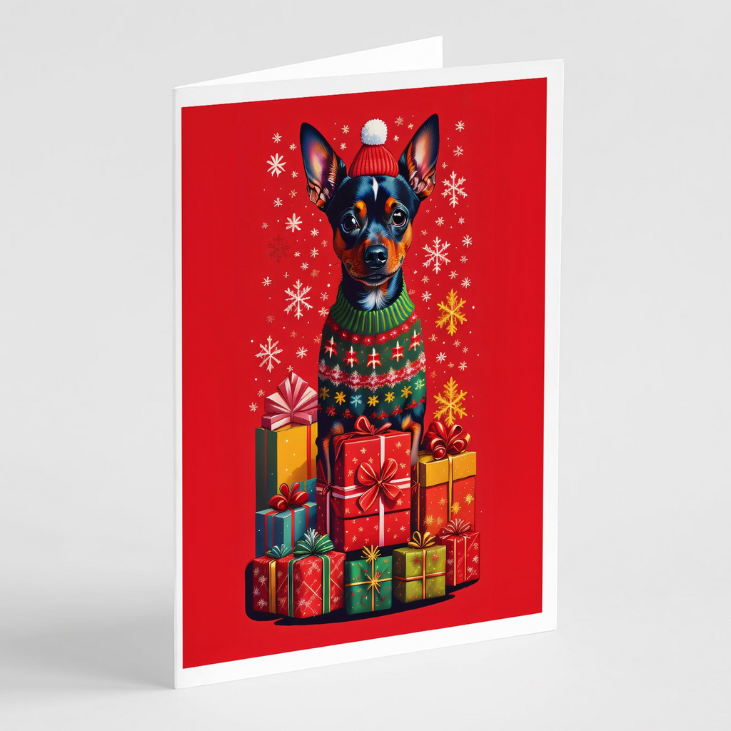 Glamorous Pups : Miniature Pinscher Holiday Christmas Greeting Cards Pack of 8