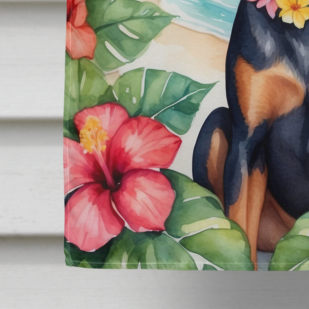 Glamorous Pups : Miniature Pinscher Luau House Flag