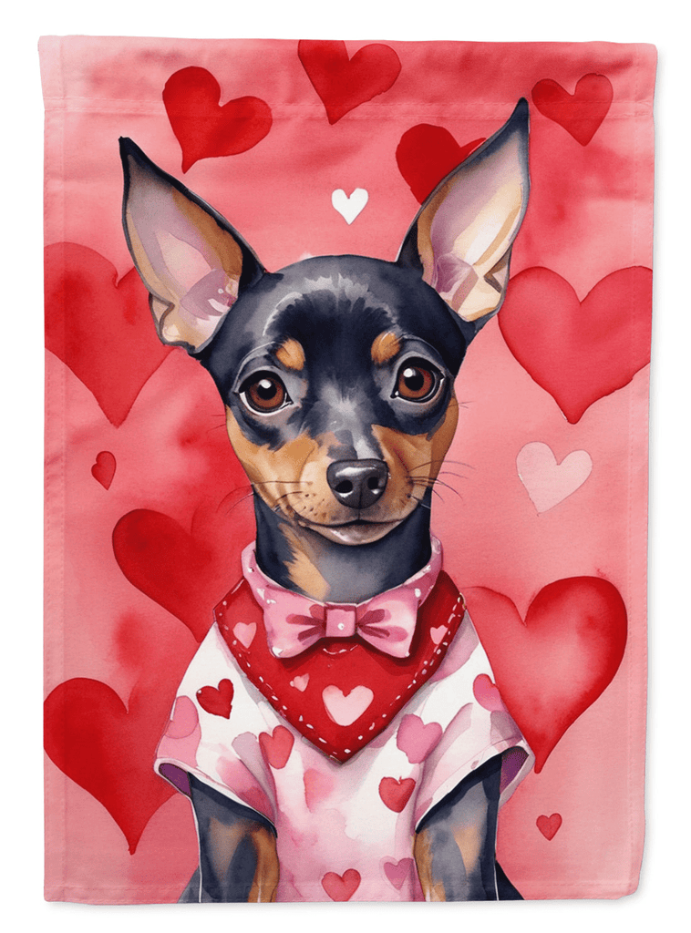 Glamorous Pups : Miniature Pinscher My Valentine House Flag